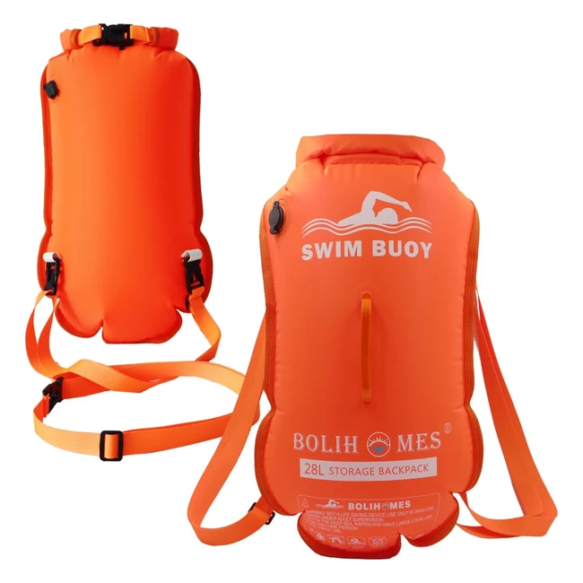 Swim Buoy Tow Float 28L - Waterproof Dry Bag for Open Water Swimmers Triathlete