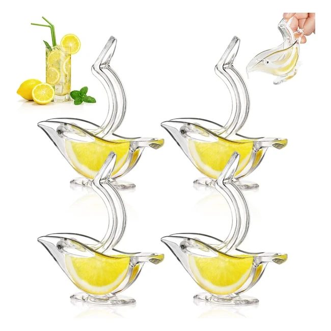Presse-citron individuel design deluxe - Presseagrumes manuel - Vaisselle en acrylique transparente - 4pcs blanc