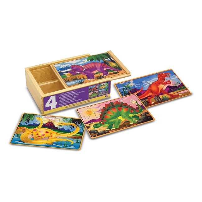 Melissa  Doug 13791 Dinosaurs Puzzles - Wooden Toy - Gift for Boy or Girl