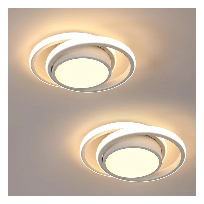 Plafonnier LED Delaveek 32W - Luminaire moderne pour salon - 3600lm - Lumière chaude 3000K - Diamètre 28cm