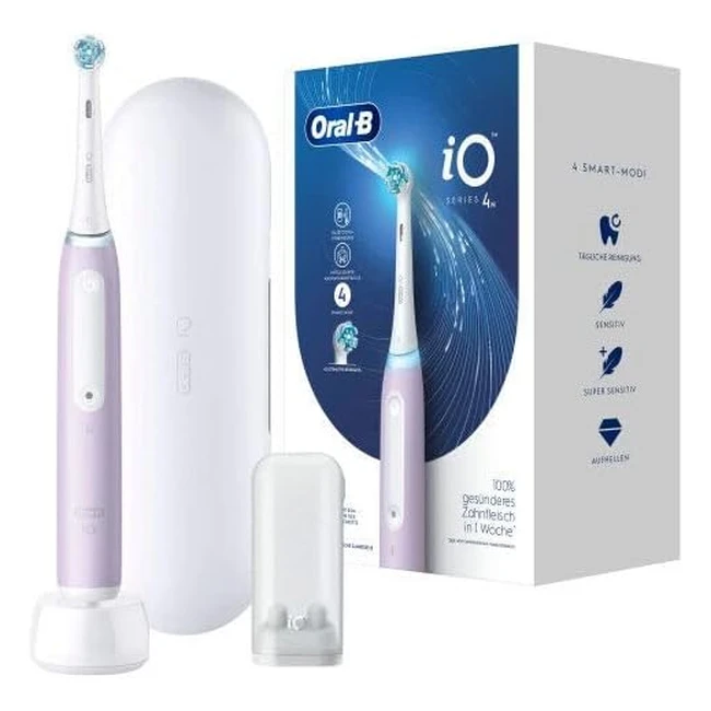 Oral-B IO Series 4 Elektrische Zahnbürste | 4 Putzmodi | Magnettechnologie | Reiseetui | Geschenk | Lavendel