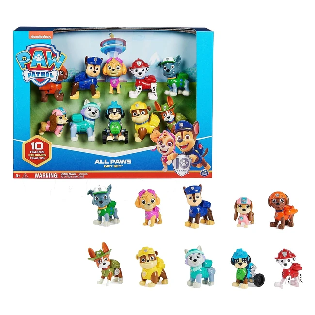 Paw Patrol 10 Jubiläum Action Pack Pups Figuren Geschenkset