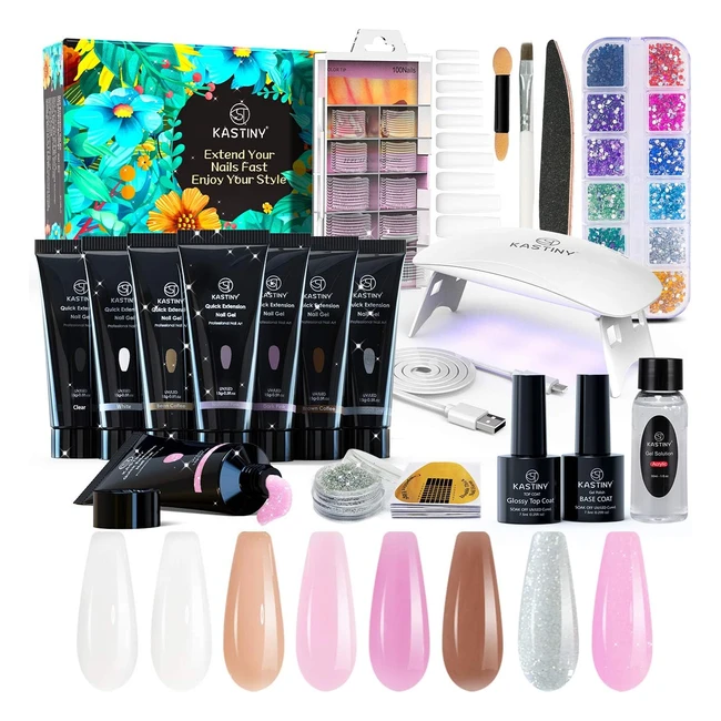 Kit Ricostruzione Unghie Kastiny con Lampada UV - Nail Art All-in-One