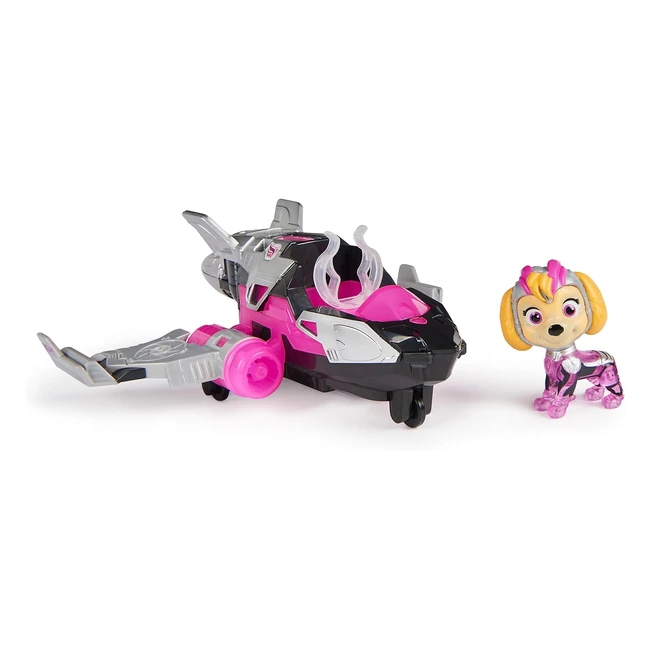 Paw Patrol Mighty Movie Aeroplane Toy - Skye Action Figure - Lights and Sounds - Kids Toys