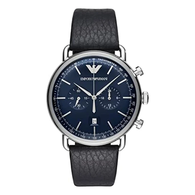 Emporio Armani Herren Chronograph Edelstahl Uhr 43mm Gehäusegröße