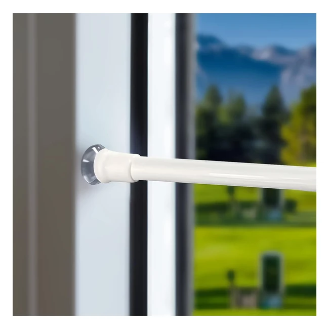 Bacchette per tende regolabili - Set da 3 - Diametro 76-10mm - Bianco 50-80 cm