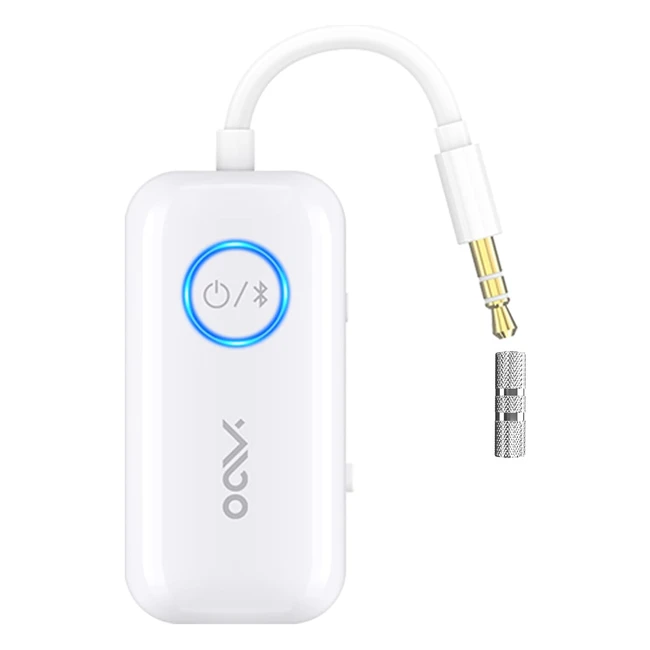 Trasmettitore Bluetooth YMoo 53 - Connessione 2 Cuffie - Ricevitore Bluetooth 2 in 1 - Audio HD AptX - Bassa Latenza - 15 Ore di Autonomia