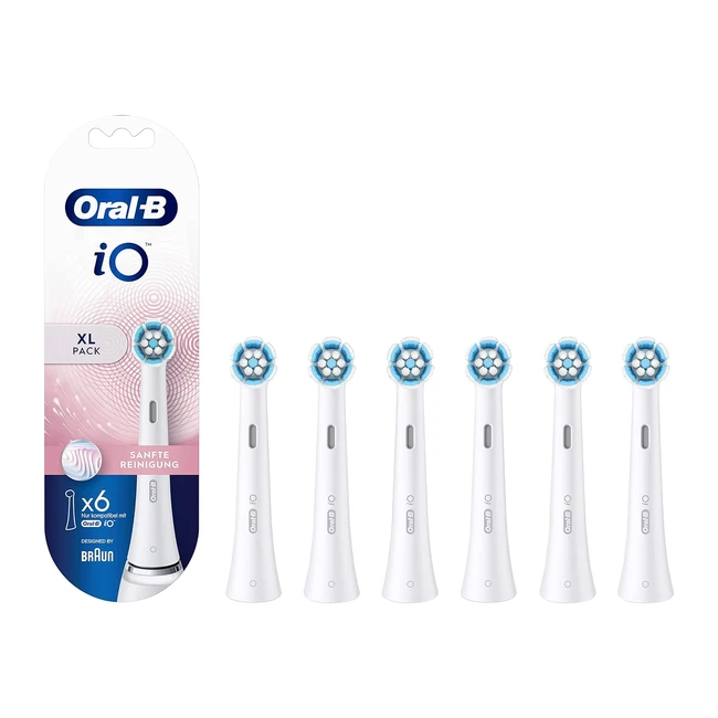 Oral-B io Gentle Cleaning Aufsteckbürsten 6 Stück, sanfte Zahnreinigung, für Oral-B Zahnbürsten