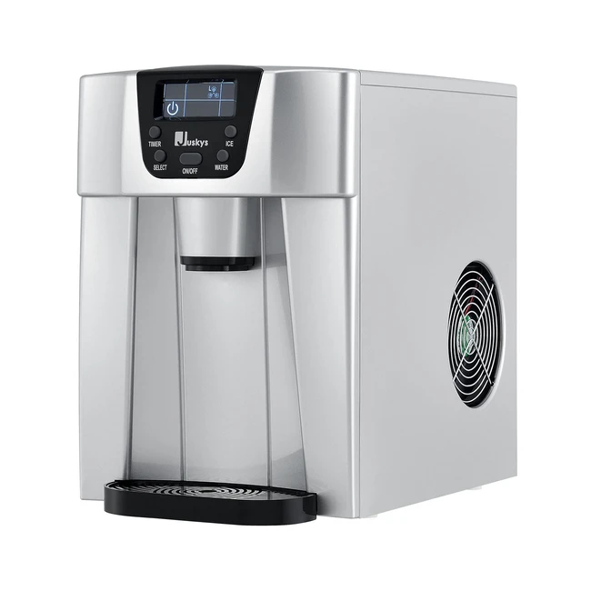 Juskys Eiswürfelmaschine PIM200L mit 2in1 Direktspender, Timer, bis 12kg/Tag, 2 Größen, 2L Tank, Eiswürfelbereiter - Silber