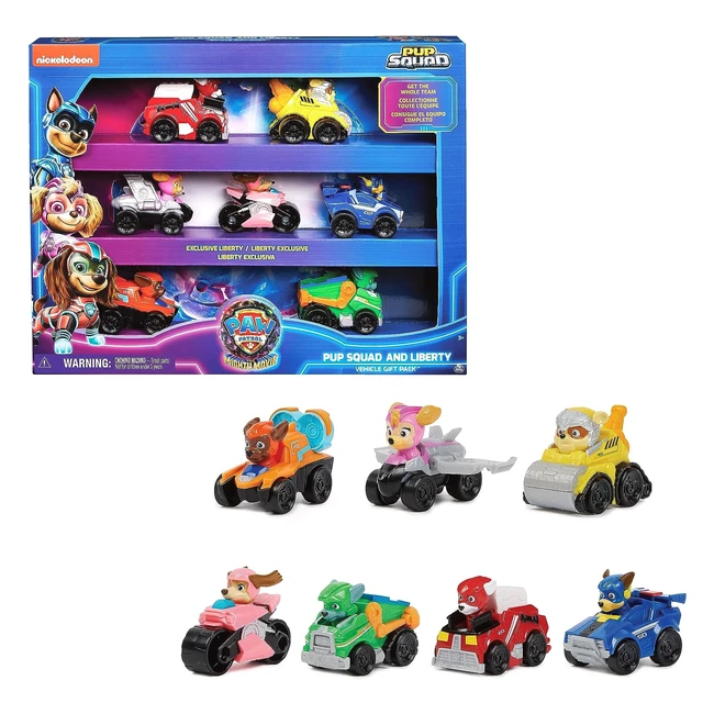 Paw Patrol Mighty Kinofilm 7-teiliges Pup Squad Racers-Geschenkset für Kinder ab 3 Jahren