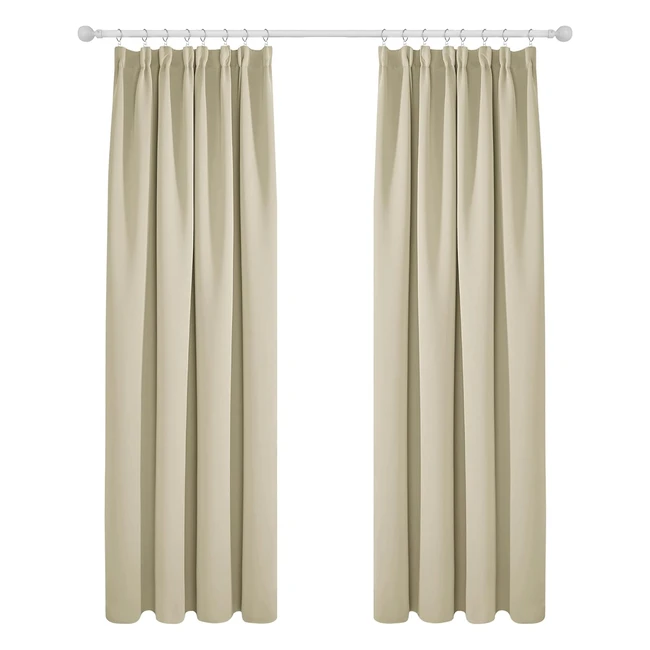 Deconovo Verdunkelungsvorhang 229x117cm 2er Set Hitzeschutz Kruselband Bli