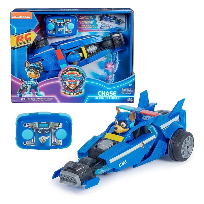 Paw Patrol Mighty Movie RC Polizeiauto mit Chase im Fahrersitz ab 3 Jahren