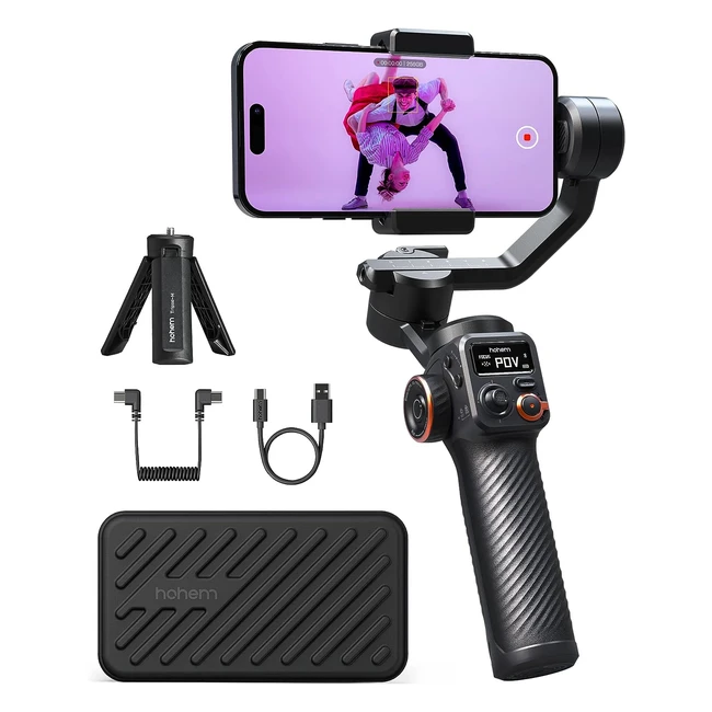 Stabilisateur Gimbal Hohem iSteady M6 - 3 Axes 360° - OLED 18h d'autonomie - Charge utile 400g max - Pour Vlogs, YouTube, TikTok