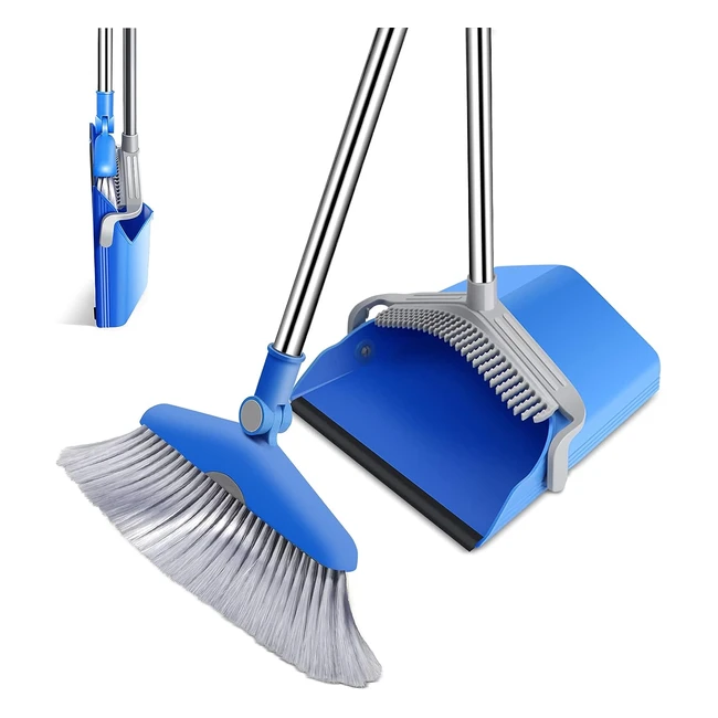 Ensemble Balai et Pelle Masthome, Manche Long Extensible, Balayette et Pelle Poussière Verticale, 126cm, Maison Cuisine Bureau