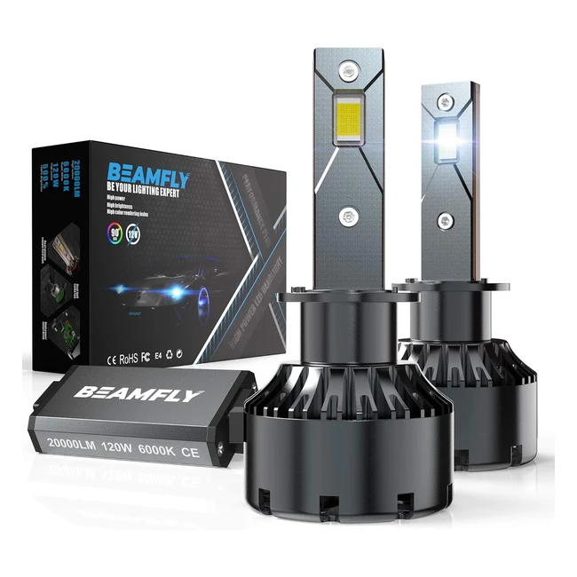 Lampadine H1 LED 20000lm Beamfly - Luce Bianca Forte - Auto 500 120W 12V