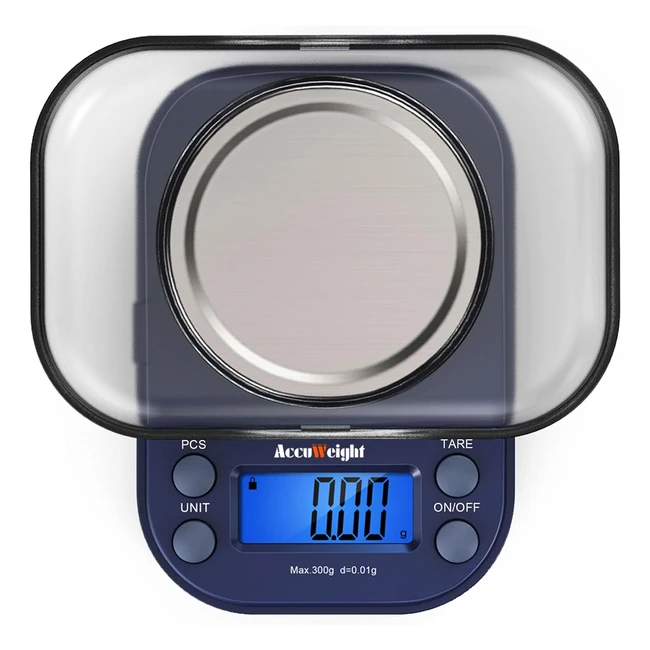 Accuweight 255 Digital Lab Scale - Portable Mini Precision Scale with Backlight LCD Display - 300g Capacity - Tare and PCS Features