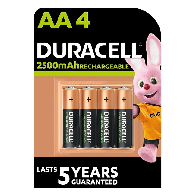 Duracell Rechargeable AA 2500mAh Batteries for Xbox Controller - Pack of 4