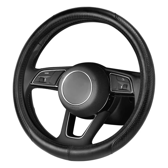 Coprivolante Auto Universale in Pelle Traspirante 3738cm - Nero