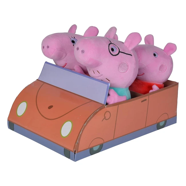 Simba 109261006 Peppa Pig 4-teiliges Familien-Set im Auto