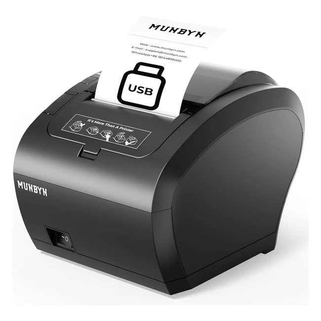 Imprimante thermique Munbyn P047 - USB - 80 mm - Compatible Android/Windows - Impression rapide