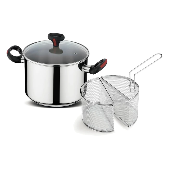 Pentola Multicottura Lagostina Linea Rossa 22cm - 5 Litri | Cottura Rapida e Uniforme