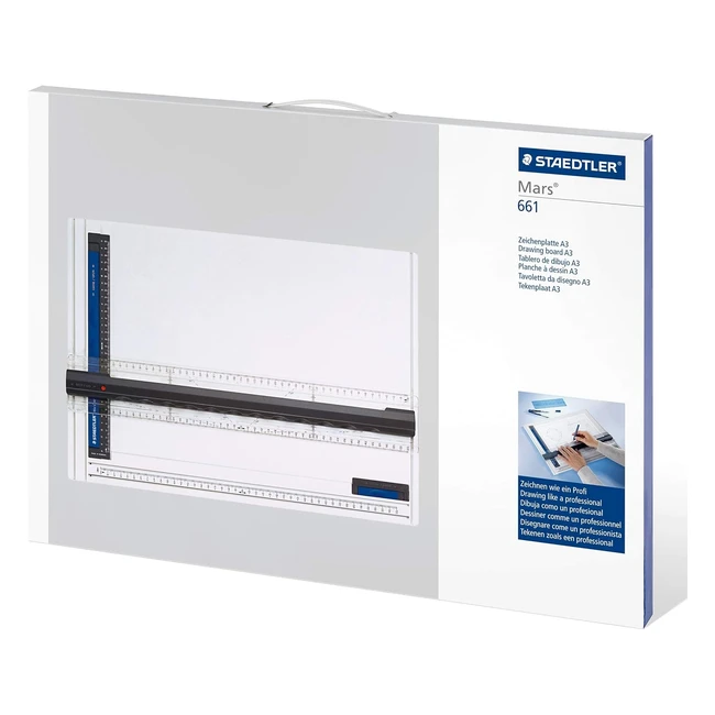 Staedtler Mars 661 A3 Drawing Board - Convenient Singlehand Double Locking Mechanism