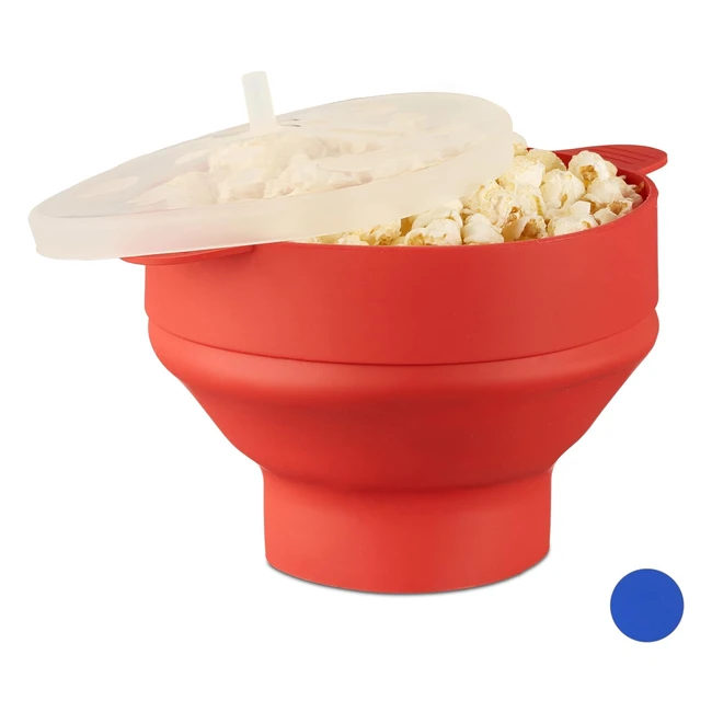 Popcorn Maker Silicone Microonde Pieghevole Relaxdays 10021759_47 Rosso