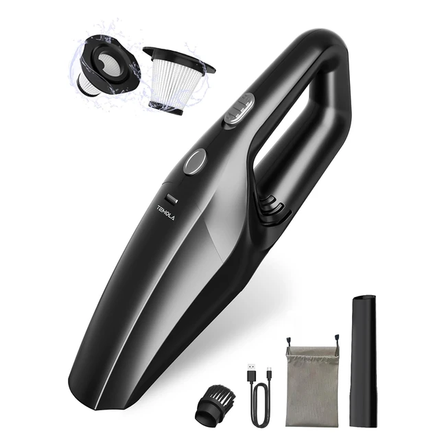 Aspirateur Voiture Sans Fil Temola - Puissant et Rechargeable - Kit Nettoyage Voiture