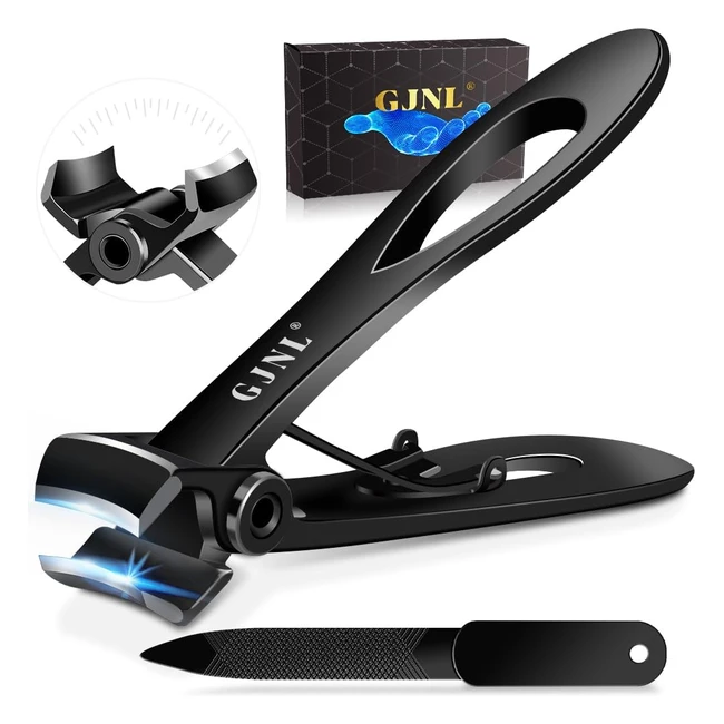 Coupe-ongles pour hommes ongles épais 16mm - Coupe-ongles pour seniors avec long manche noir - Extra large heavy duty clippers with metal file - Cadeaux pour hommes