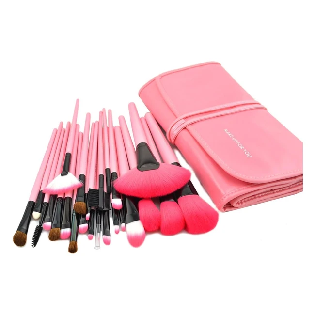 Kit de pinceles de maquillaje profesional Kancai 24 pcs - Mango de madera sintética - Cosméticos