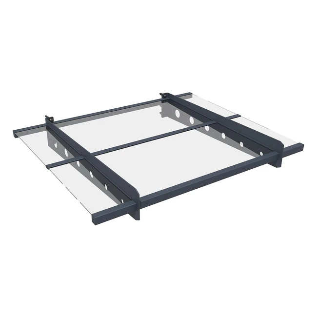 Juskys Vordach 100x80 cm aus Acrylglas und Stahl, anthrazit, für Tür- und Hauseingang