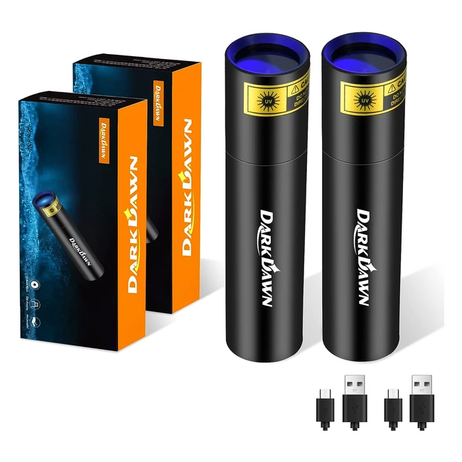 Torcia UV Ricaricabile USB - DarkDawn 365nm - Lampada di Wood Torce Ultravioletti