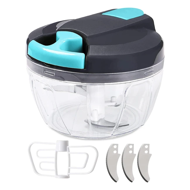 Mini Hachoir Manuel 520 ml - Coupe Oignon Sans BPA - Rapide et Facile à Utiliser