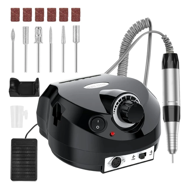 Ponceuse Ongles Professionnelle Aiseely 30000rpm - Lime à Ongle Electrique pour Manucure Pédicure - 6 Embouts - Retire Vernis Gel - Domicile et Salon