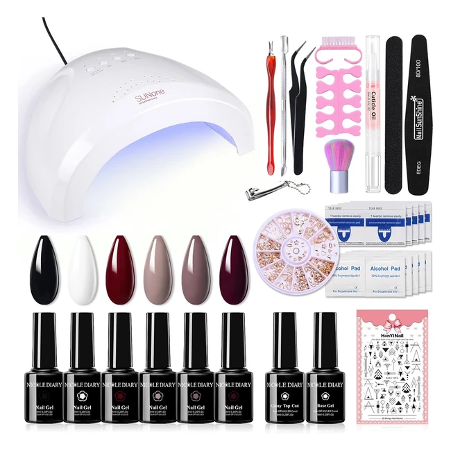 Kit Ongle Manucure Gel UV Complet Nicole Diary 48W Lampe UV Ongles Gel Vernis Semi Permanent