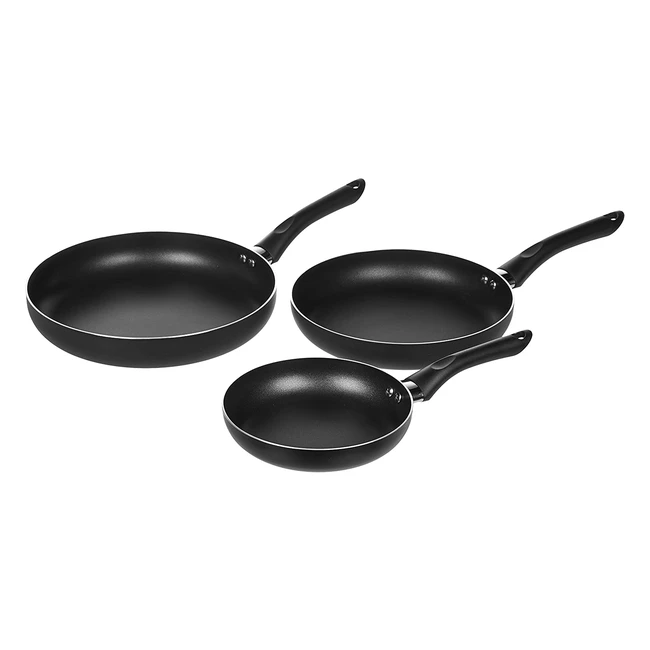 Amazon Basics 3-teiliges Bratpfannenset, Antihaftbeschichtung, 20cm, 25cm, 30cm