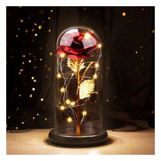 Rosa Eterna Bella y Bestia - Rosa de Seda de Alta Calidad - Regalo Original para Mujer - San Valentín - Cumpleaños