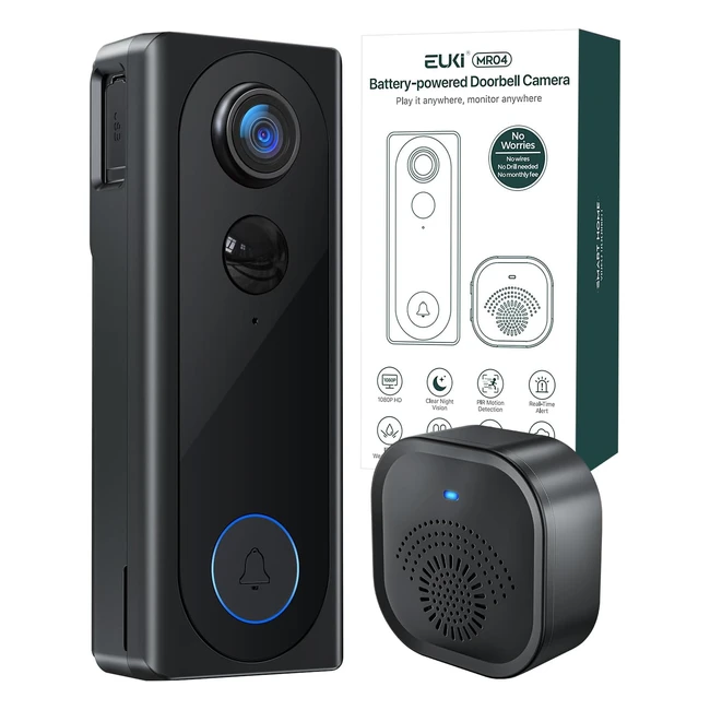 Wireless Video Doorbell Camera with Chime - HD 1080p, Night Vision, 2-Way Audio - Works with Alexa - PIR Motion Detection