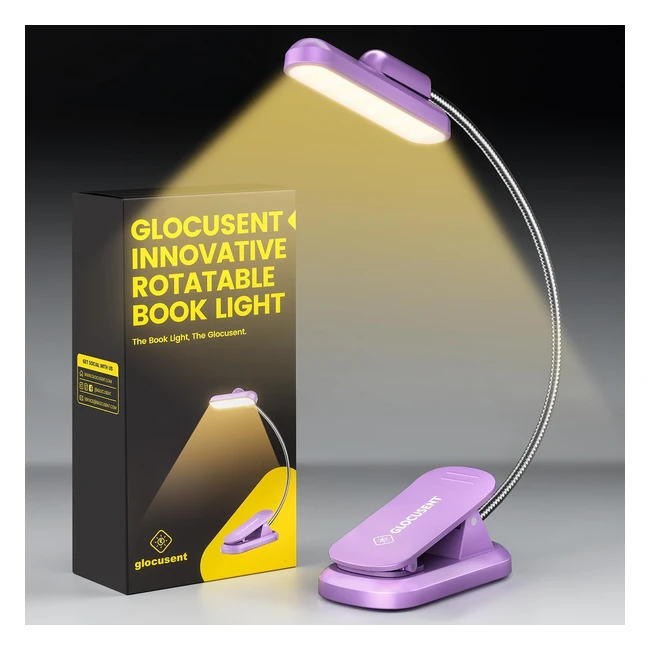 Lampe de lecture Glocusent rotative 22 LED double range - Rechargeable 1000mAh