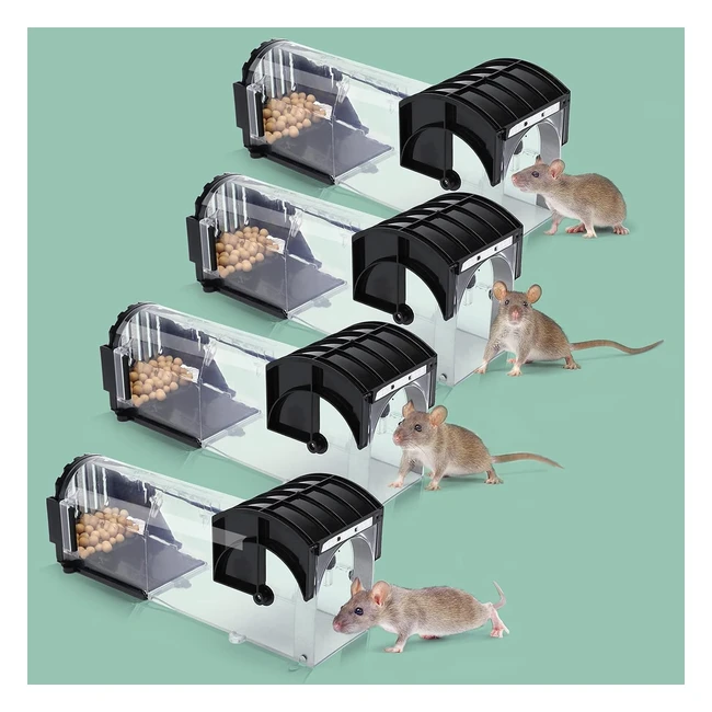 Upoovver Mouse Traps - Quick, Effective & Reusable - 4 Pack