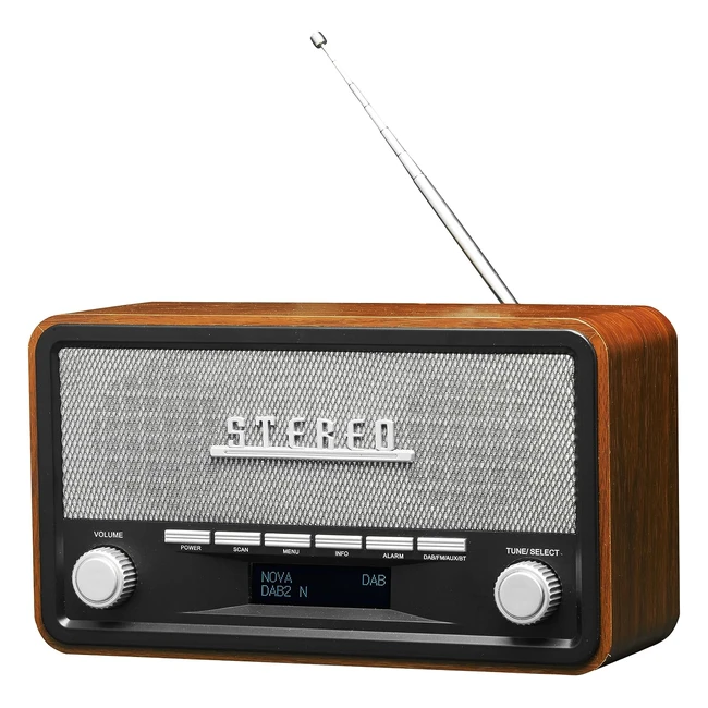 Radio Denver DAB18 Analógica y Digital DAB/FM Altavoces 4W Pantalla LCD Negro Madera