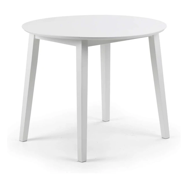Julian Bowen Coast Dining Table - White, H75 W90 D90cm - Stylish Double Drop Leaf Design