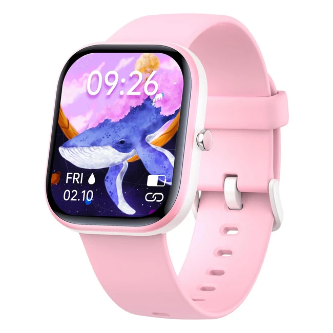Montre intelligente pour enfants - Suivi d'activité fitness - Étanche IP68 - Moniteur de fréquence cardiaque - 8 modes de sport - Moniteur de sommeil - Cadeau pour garçons filles - Rose