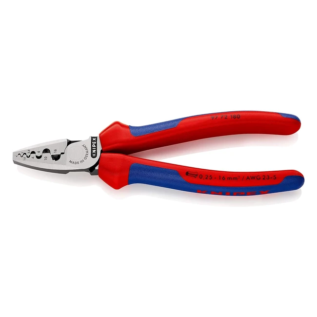Pinza Knipex per serrare terminali a bussola 180mm 97 72 180 - Materiale bicomponente