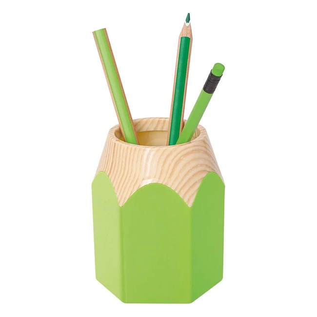 Portalápices Wedo 245255011 en forma de lápices - Plástico resistente - Color verde