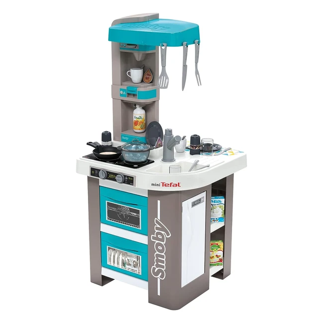 Smoby Tefal Studio Bubble Küche - Spielküche für Kinder mit vielen Funktionen - Töpfe, Pfannen, Küchenbesteck - Herd, Ofen - für Kinder ab 3 Jahren