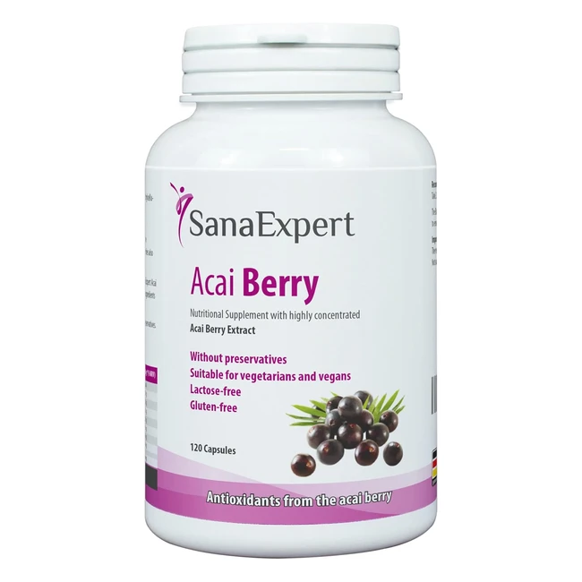SanaExpert Acai Berry - Estratto Puro di Bacche Acai - 4000 mg - 120 Compresse