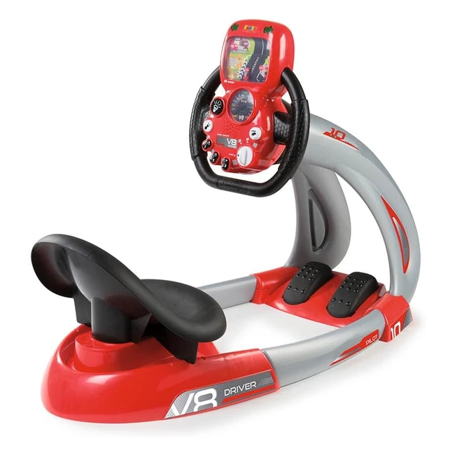 Smoby Pilot V8 Driver - Verstellbarer Sitz Bremse Gaspedal Schalthebel Lenkr