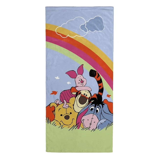 Serviette de plage Disney Winnie l'Ourson arc-en-ciel 71x147 cm 100% coton