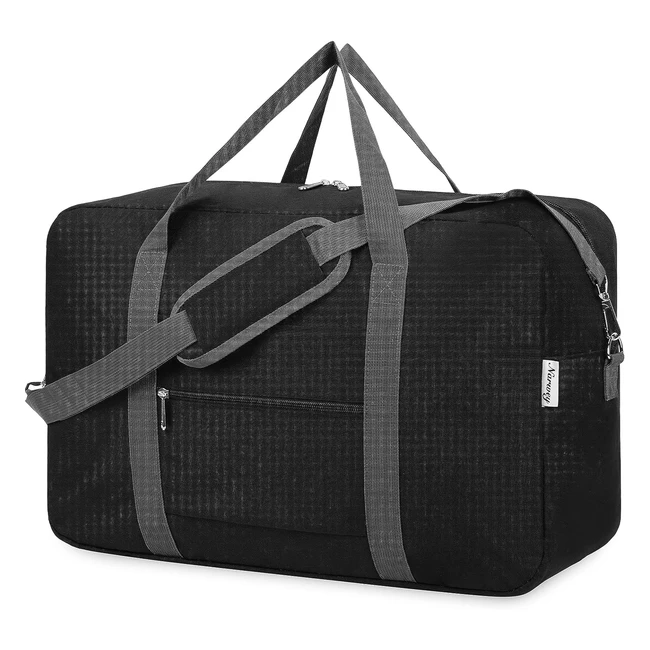 Large Cabin Bag Foldable Travel Duffel Bag 40L - Black